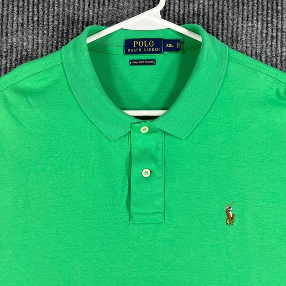 Polo Ralph Lauren Polo Shirt Mens 2XL XXL Green Short Sleeve Pima Soft Touch - Picture 5 of 12